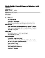 Art 272 History of the Western Art II Exam 3