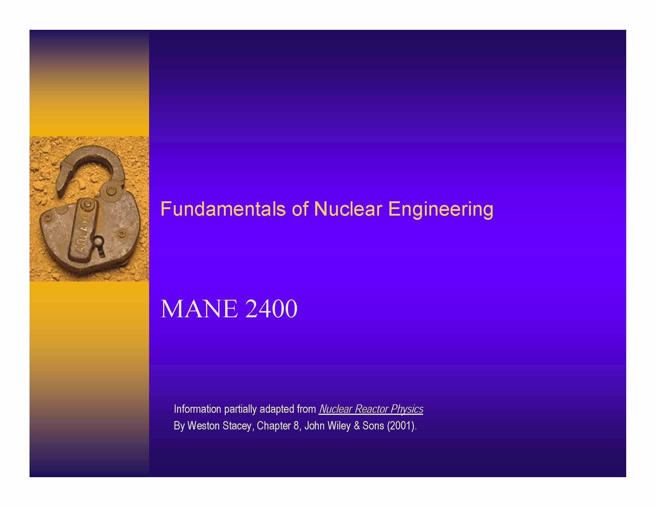 FUNDAMENTALS OF NUCLEAR ENGR