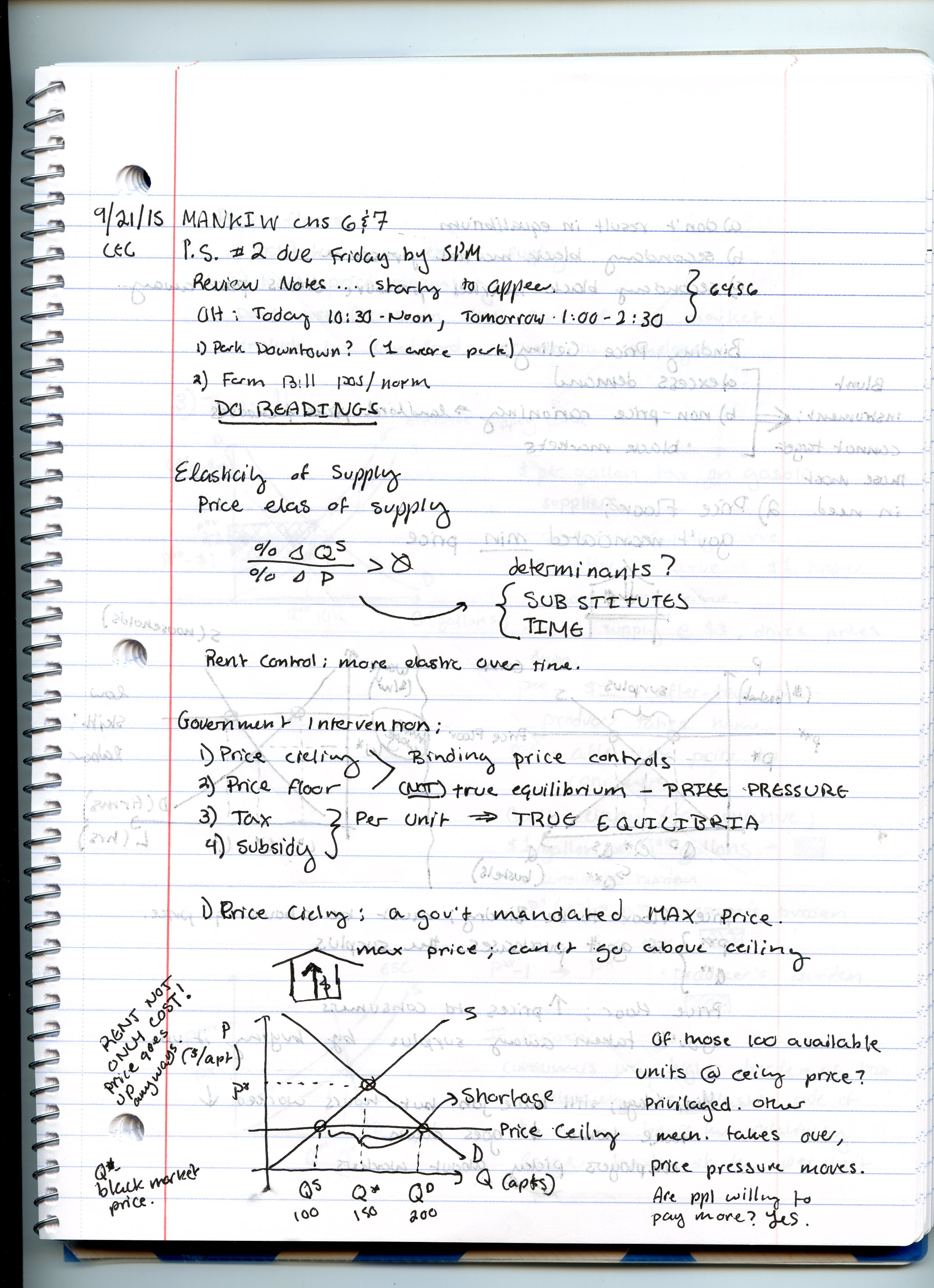 Lecture Notes 9/21/15, 9/23/15