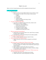 Anatomy Lecture study guide to exam 2
