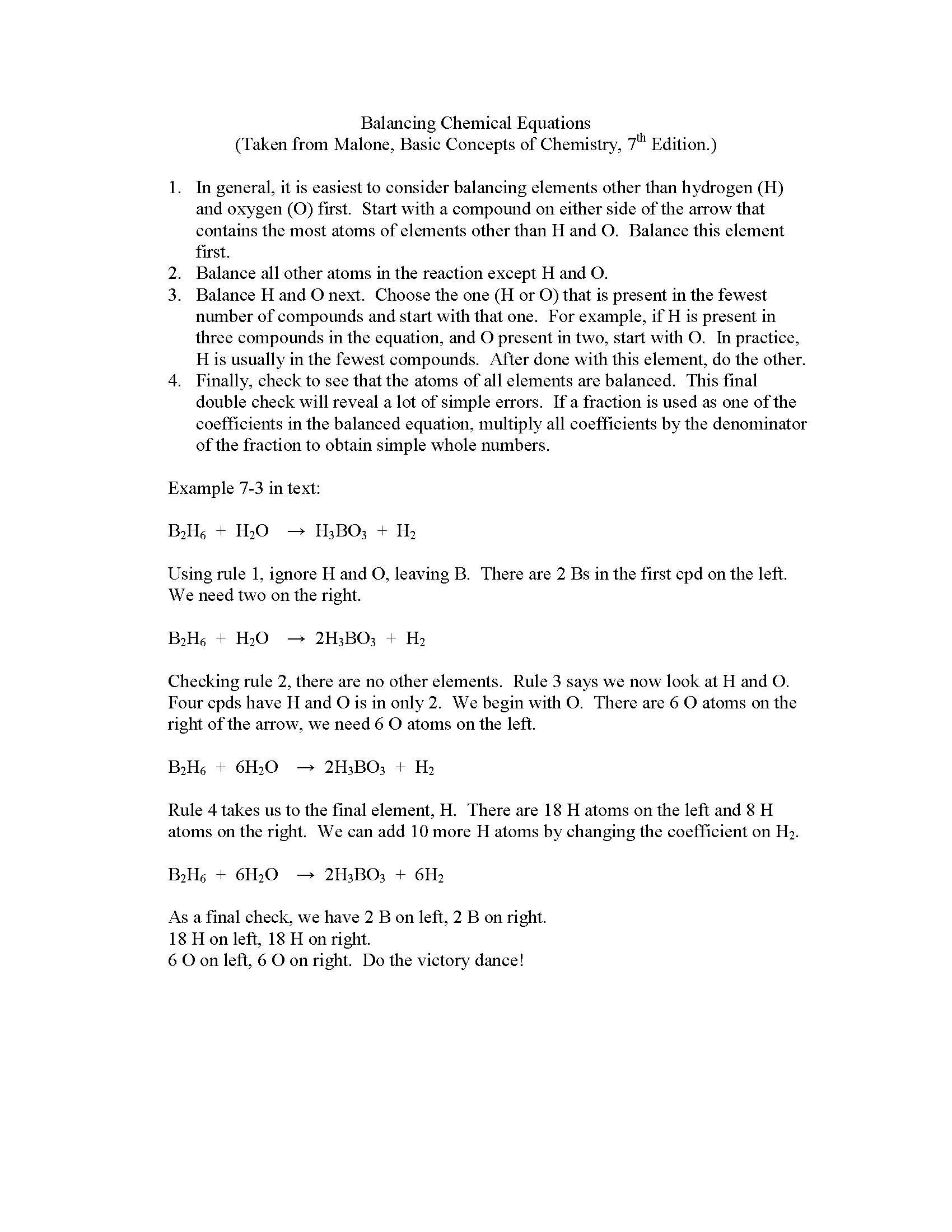 Introduction to Chemistry I