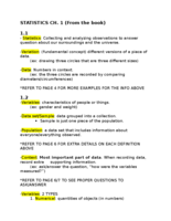 INTRODUCTORY STATISTICS CH 1 Notes