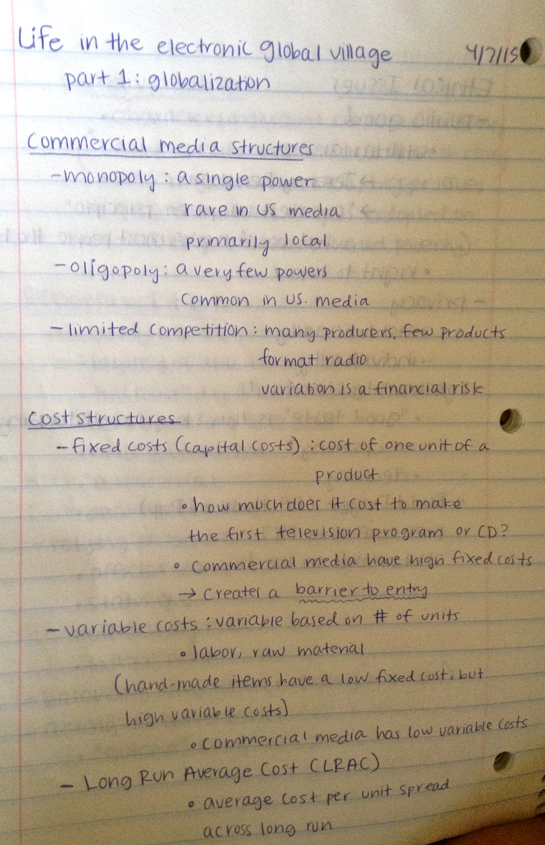 Lecture Notes 4/7-4/9