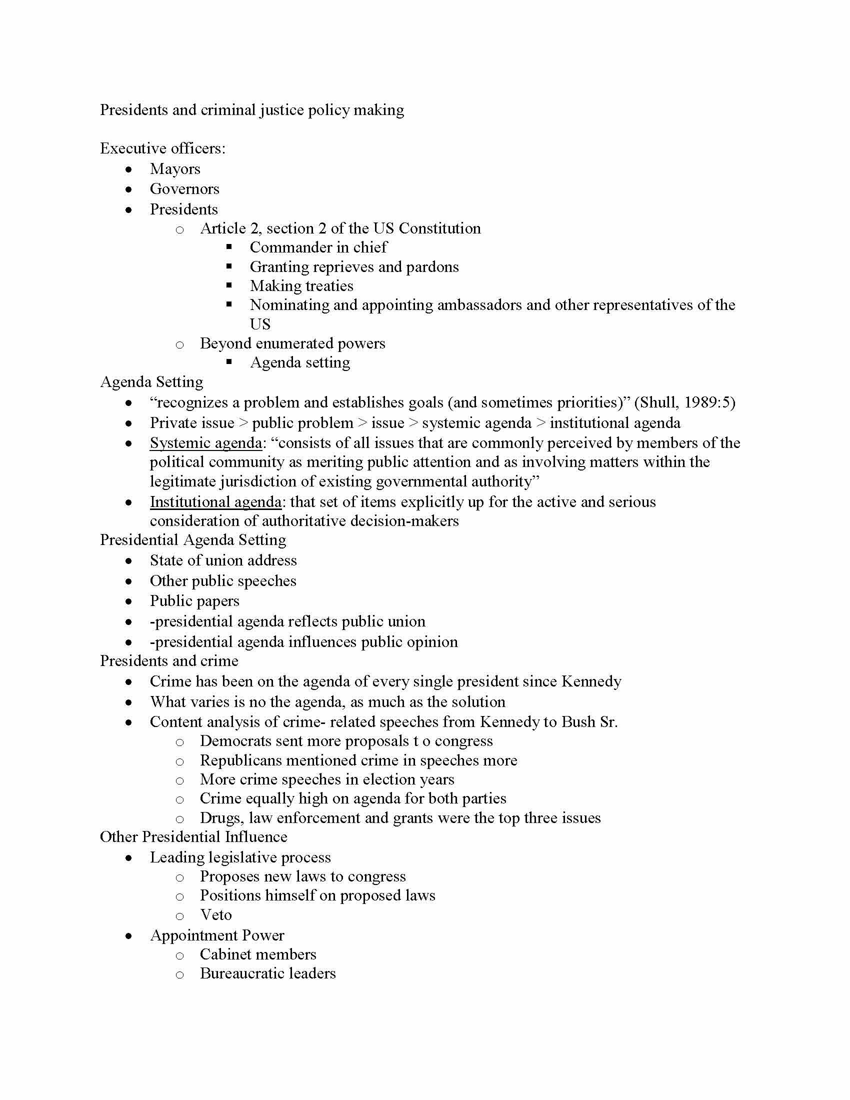 Crime Control Policies