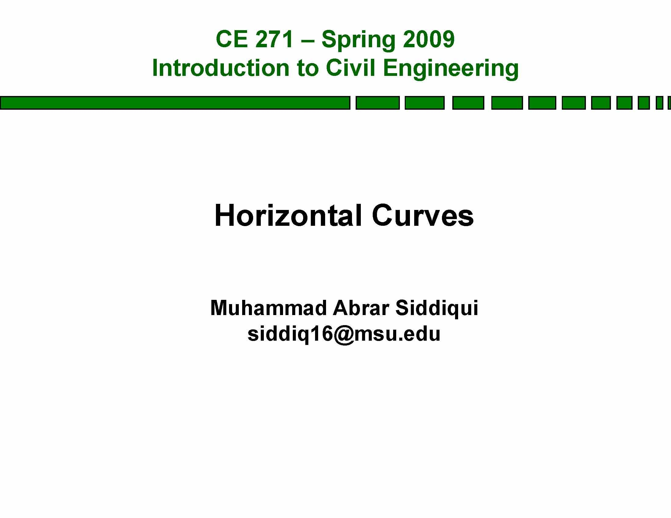 Intro to Civil Envir Eng