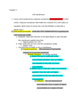 Chapter 5 Notes: Cell Membrane