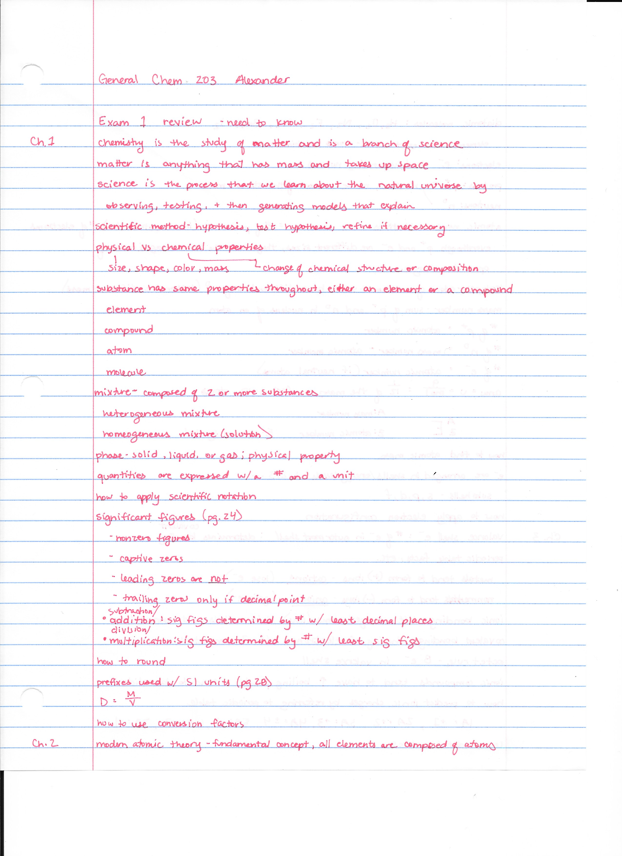 Chem Exam 1 review