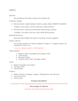 NUTR Exam 1 study guide