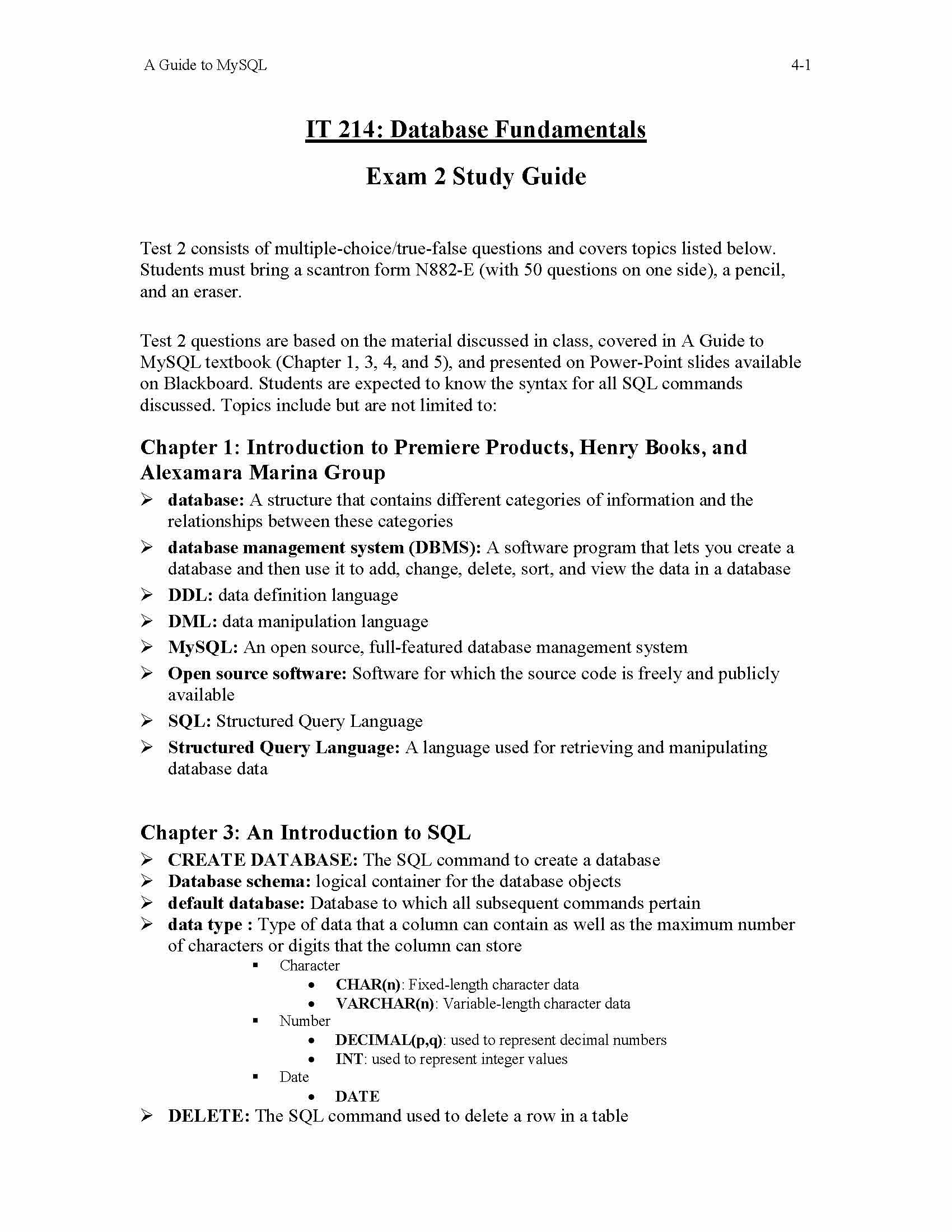 Database Fundamentals