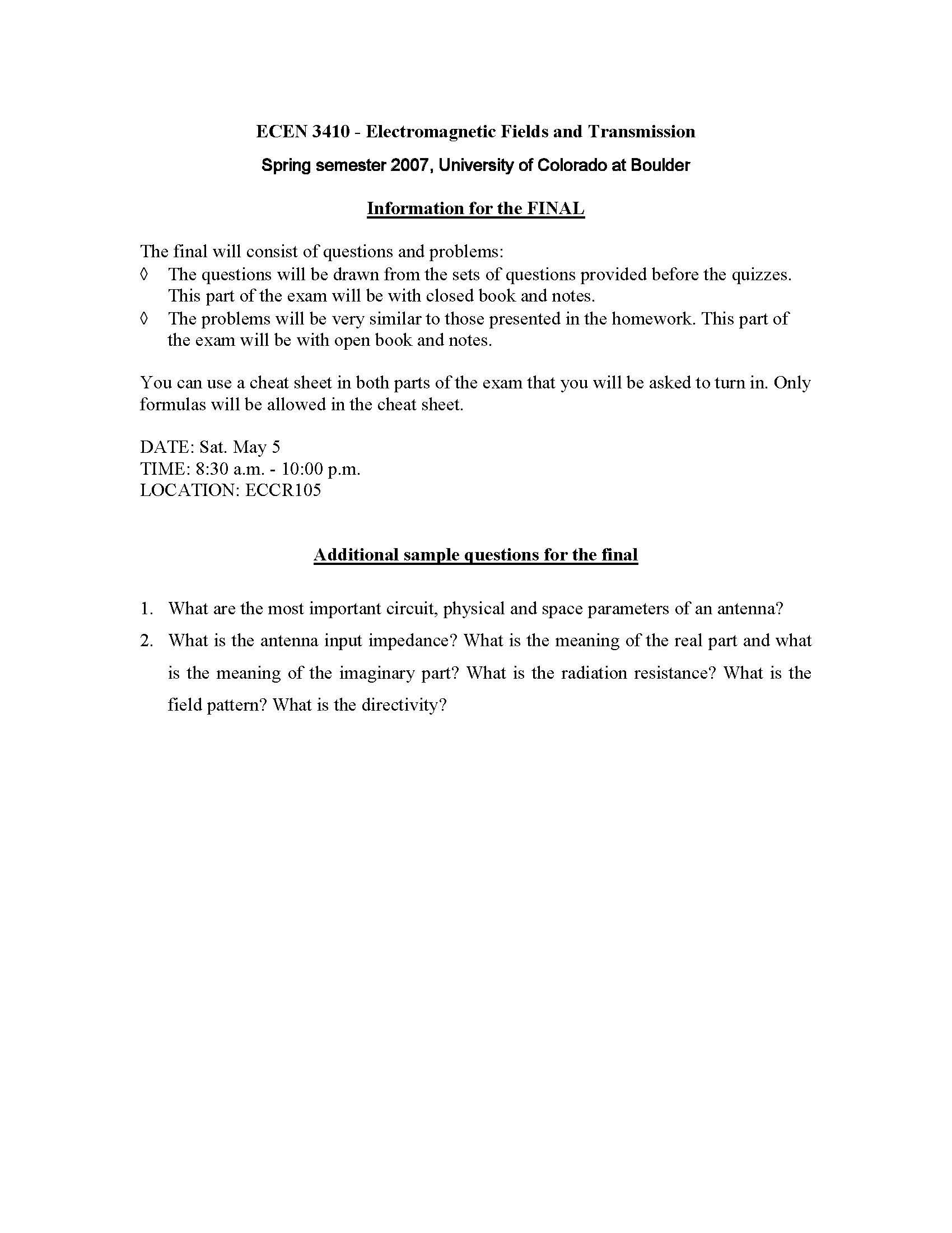 Electromagnetic Waves and Transmission