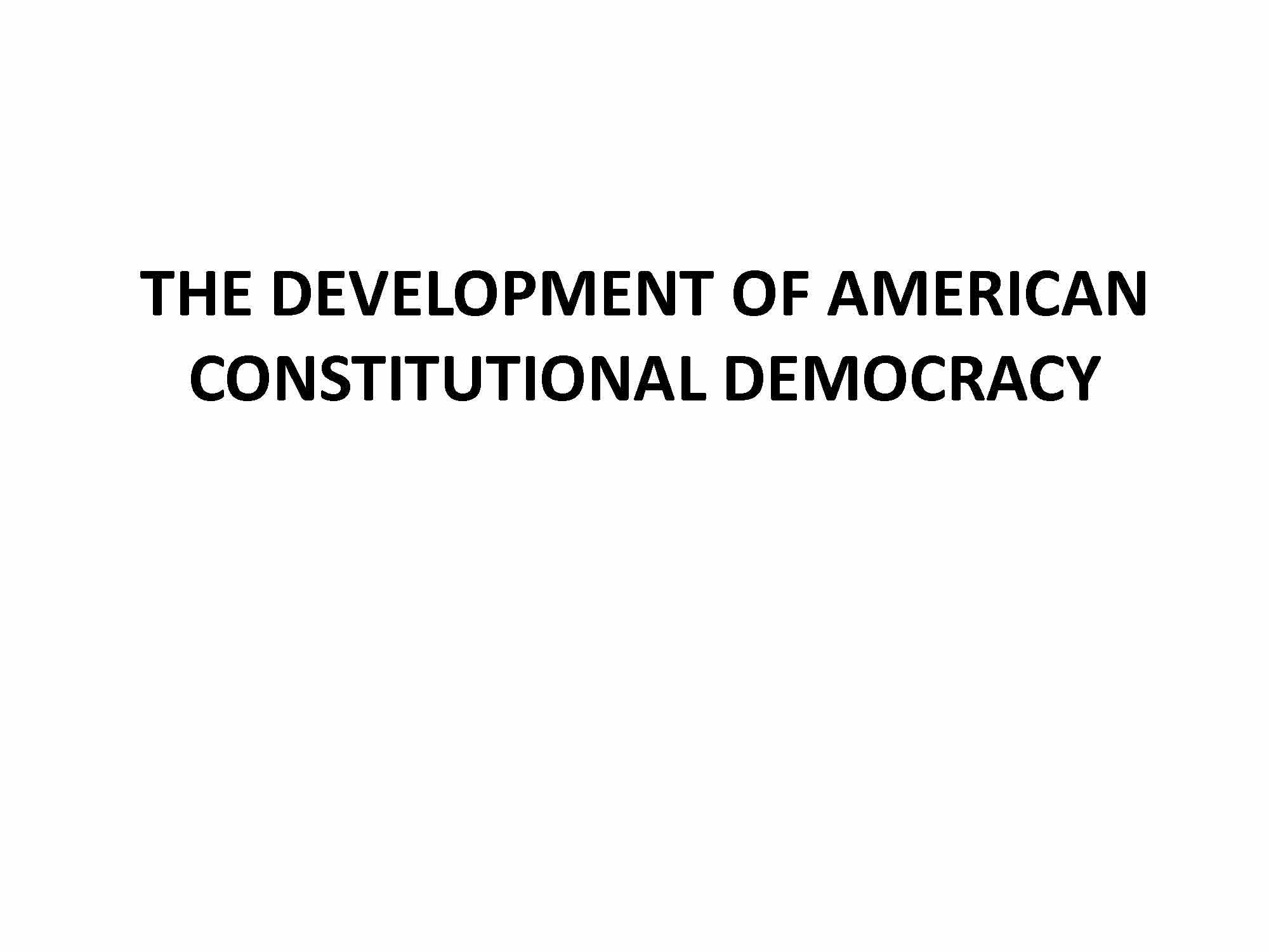 AMERICAN GOVERNMENT
