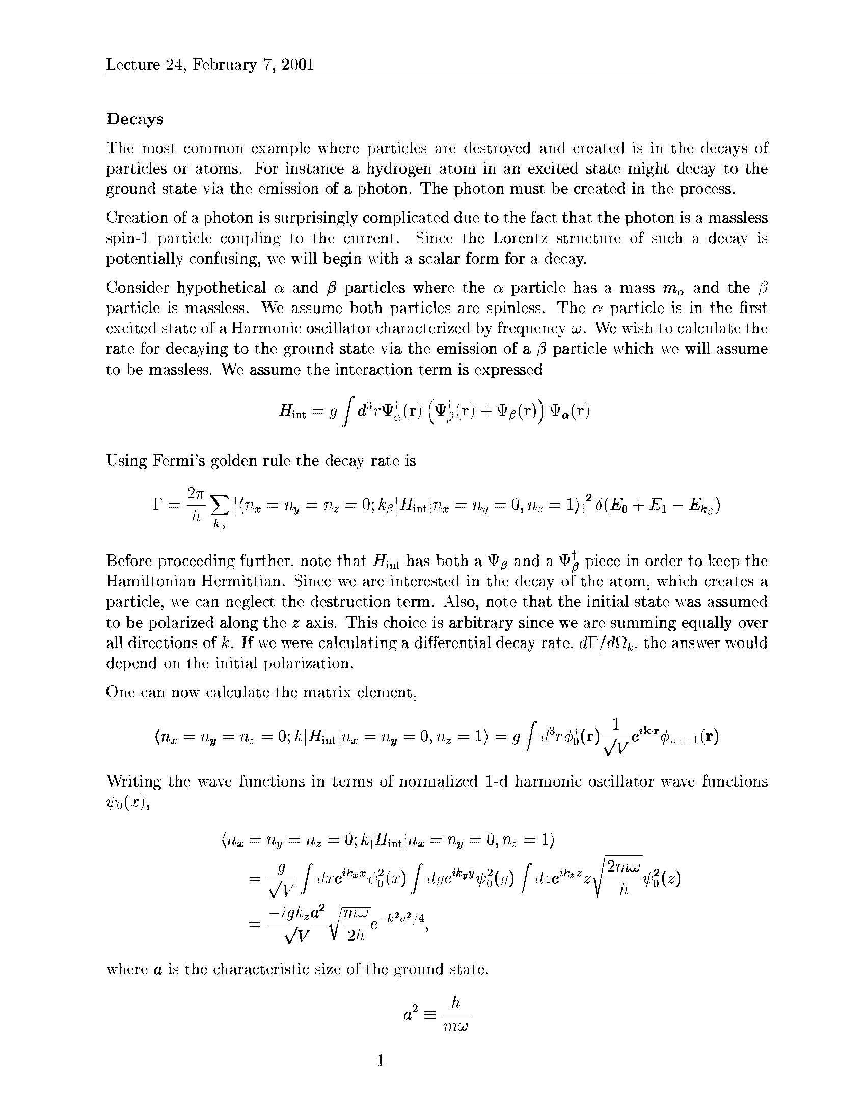 Quantum Mechanics I