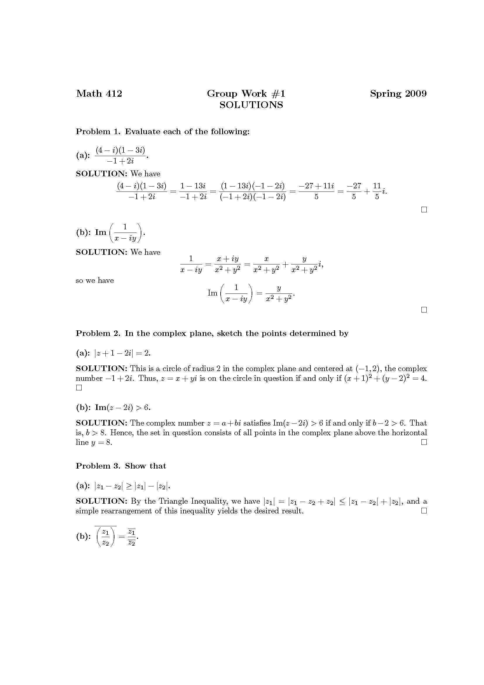 Complex Analysis