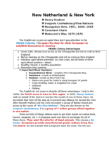 Week Four:  The Middle Colonies 