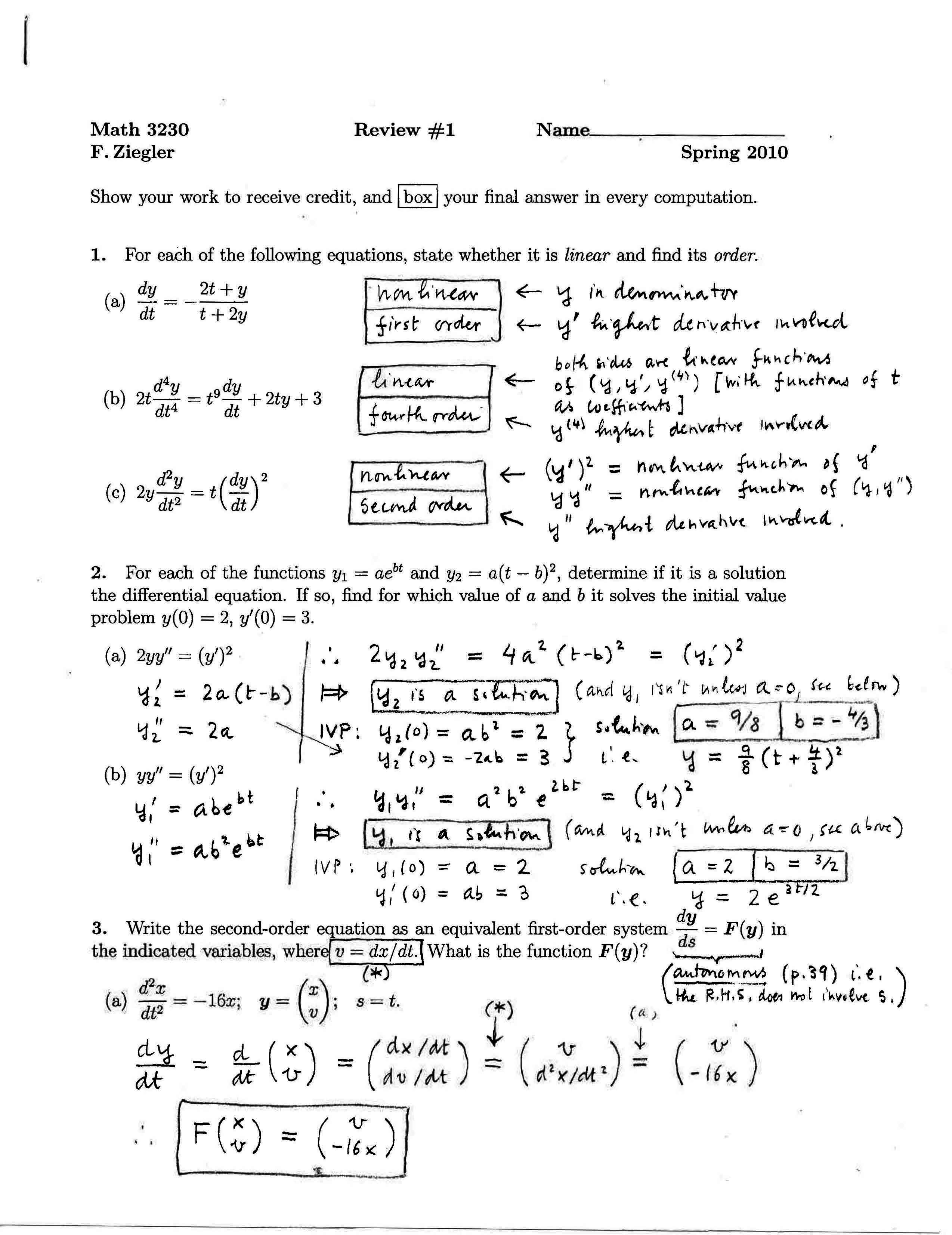 Ordinary Differential Equation