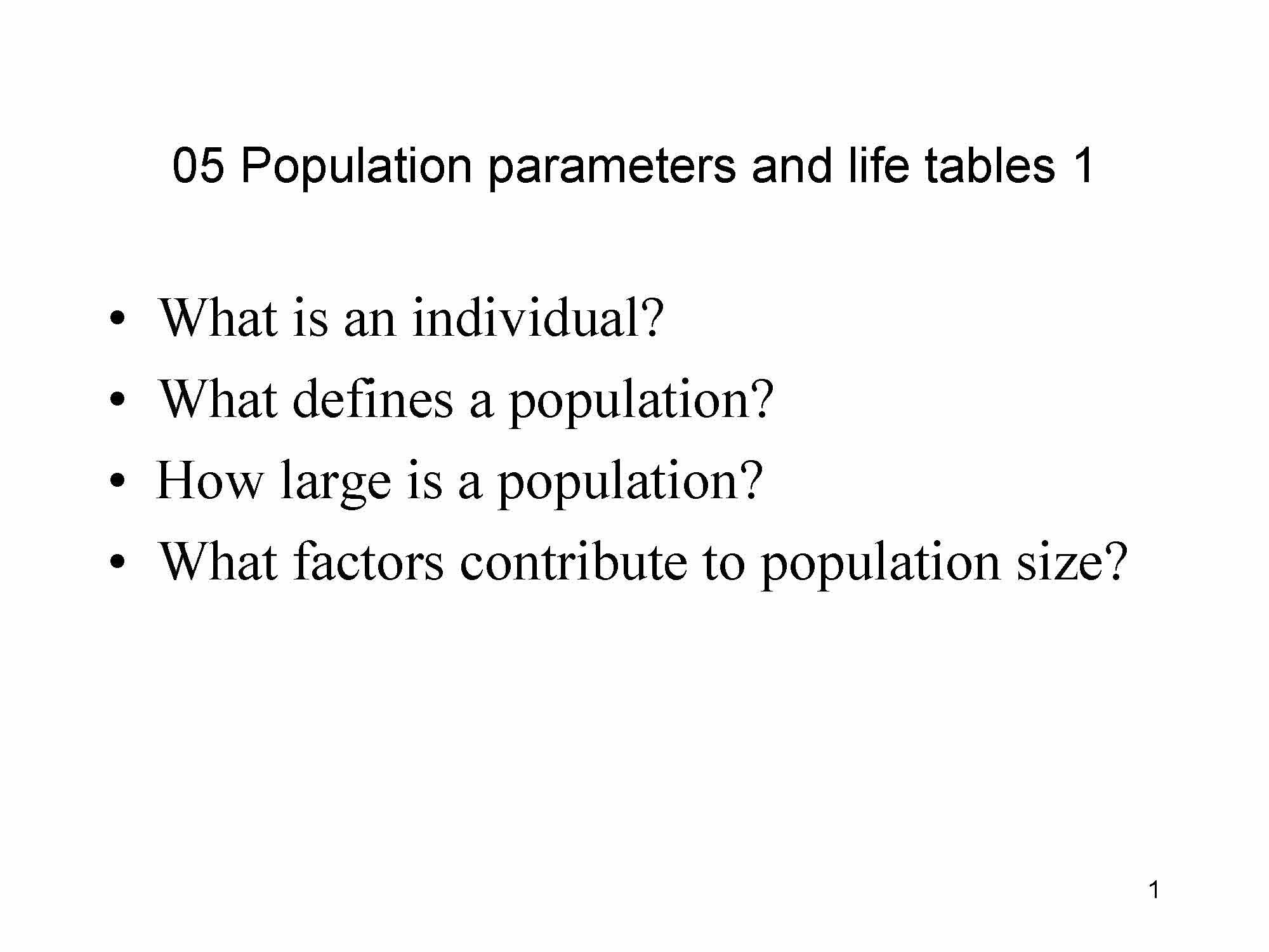 General Ecology