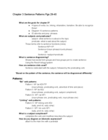 Chapter 3 Sentence Patterns Pgs 29-40 