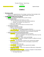 Principles of Biology Chapter 1 Notes REVISED
