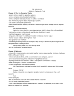CIS 105 Review for Final Notes