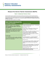 Task 1 Artifacts | Contextual Factors and Instructional Resources