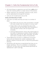 BIO 2600: Chapter 1 and Chapter 5 Outlines