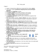 Orgo Study Guide Test 1
