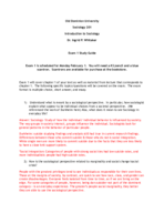 Study Guide For Exam 1