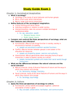 Study Guide for Exam 1