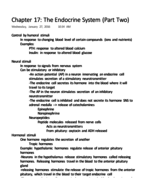 BIOL 122 Chapter 17: The Endocrine System Part 2