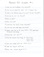 Calculus 1, Review #1