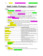 Study Guide for Prologue Through Chapter 4