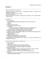 Study Guide Exam 1 Biopsych
