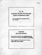 ECON 202 Ch. 10 Economic Growth, the Financial System & Business Cycles