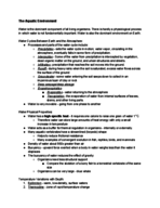 Aquatic and Terrestrial Environments