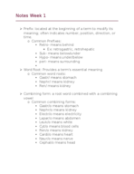 Medical Terminology Week 1 Notes