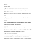 THEA 103 CHAPTER 2 THEATER Questions