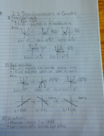Precalculus - Class 13 (2.3) - Transformations of Graphs