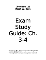 CHEM 111 - Study guide #2