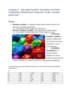 Chapter 5 : Discrete Random Variables and their Probability Distributions with Exercise 