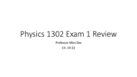 UH Physics 2- PHYS 1302 Exam 1 Review