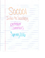 SOC001 Week 1 Lecture and Reading Notes