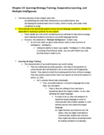 ENGL 4703: Chapter 13 Strategy Training, Cooperative Learning, and Multiple Intelligences 