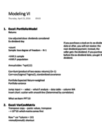 Financial Modeling and Valuation Week VI Notes