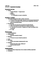 Lecture 23 - Organization Knowledge (cont'd)