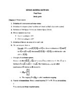 Linear Algebra: Final exam study guide