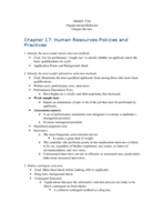 Ch. 17 Human Resources Policies and Practices