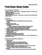 Final Exam Study Guide Biopsych