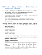 MGT 218 : Study Guides for Final Exam