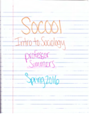 SOC001 Week 3/4 Reading Notes