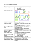 Econ1020 FINAL EXAM Study Guide